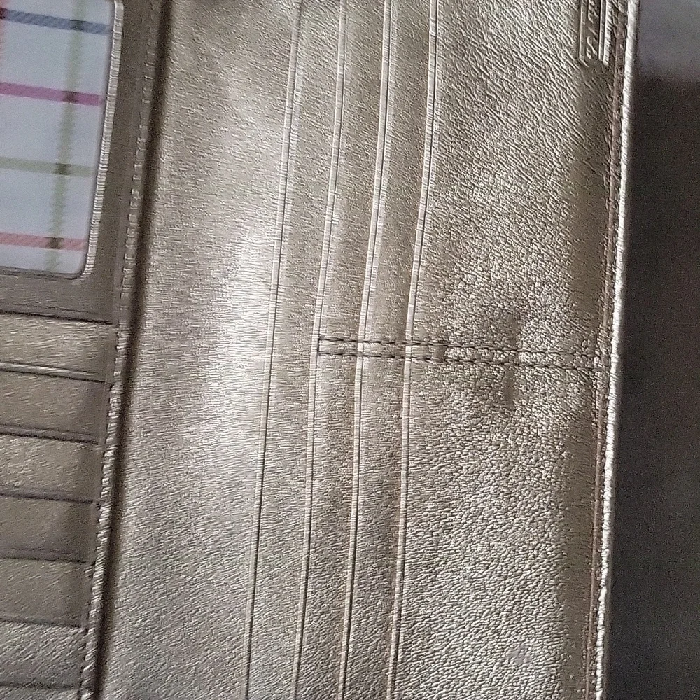 Vintage Coach Y2K Soho Metallic Gold Signature Buckle Slim Envelope Wallet Set